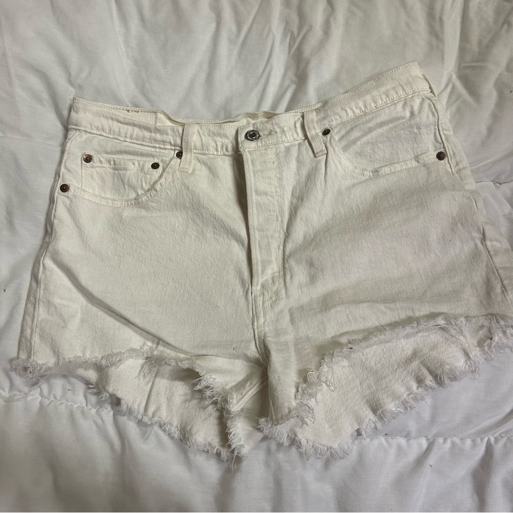 Levi’s White Jean Shorts